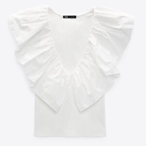 Zara Ruffle Collard top